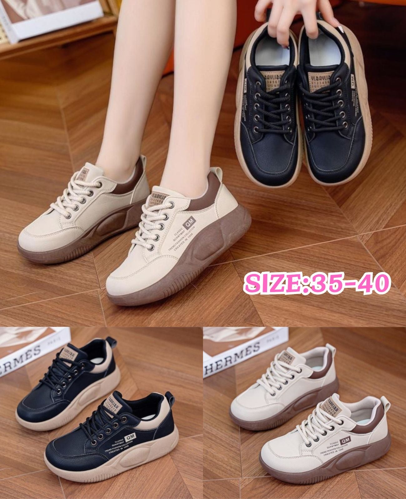 🏆【👟【35-40】Modne buty casualowe z grubą podeszwą, nowy model, 2025
