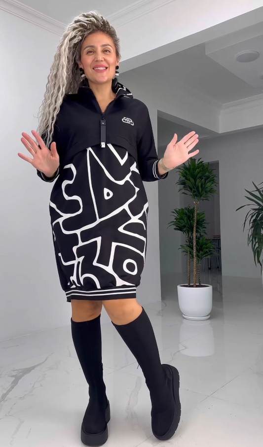 【30%OFF】【S-5XL】2025 Rochie confortabilă cu fermoar cu rever