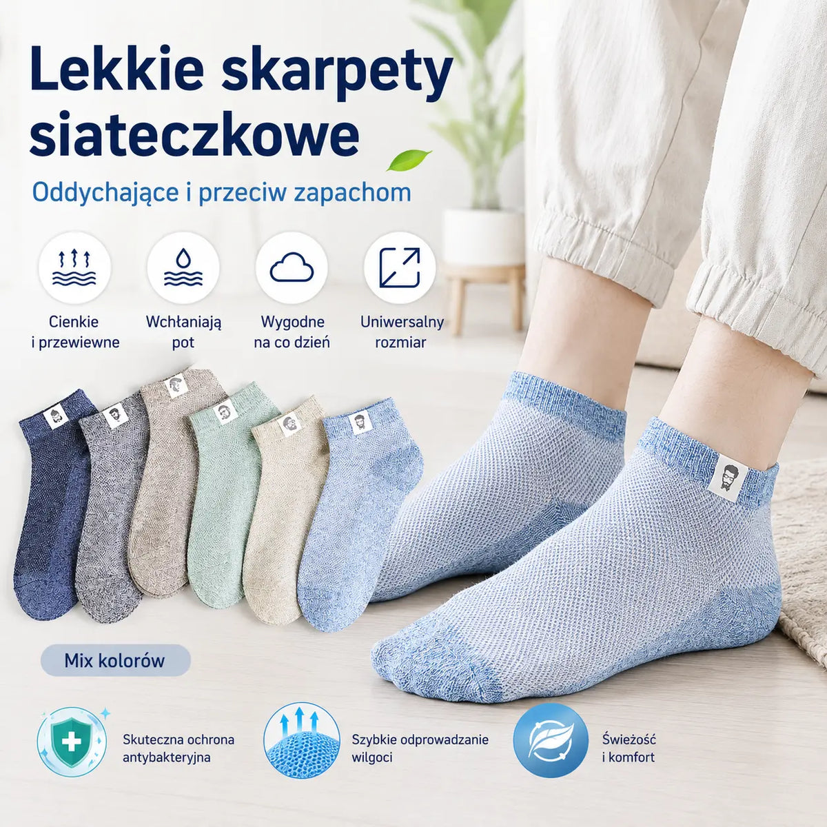 10 par za 109zł🔥⚡🧦Męskie oddychające skarpetki antybakteryjne i odporne na zapachy