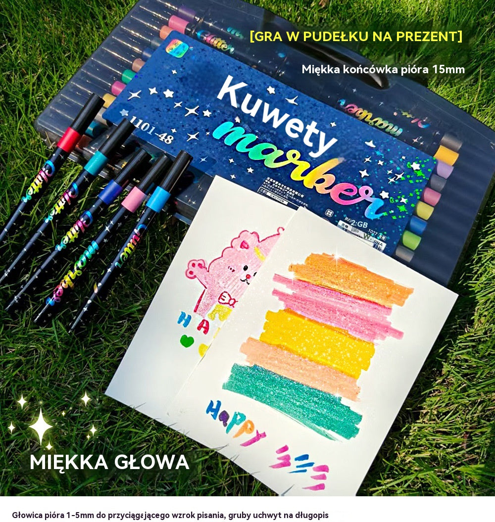 🔥✨️Dwukolorowy zestaw pędzli do rozświetlacza/graffiti