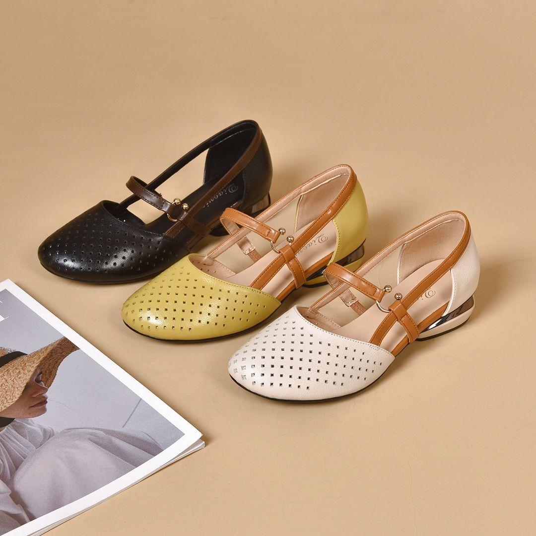 🌼【35-41】2025 noi sandale cu toc mic cu vârf rotund