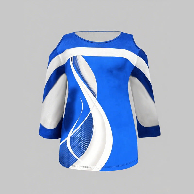 👚Specjalne oferty Plus Size👚Najlepiej sprzedający się top z odkrytymi ramionami w blokach kolorów