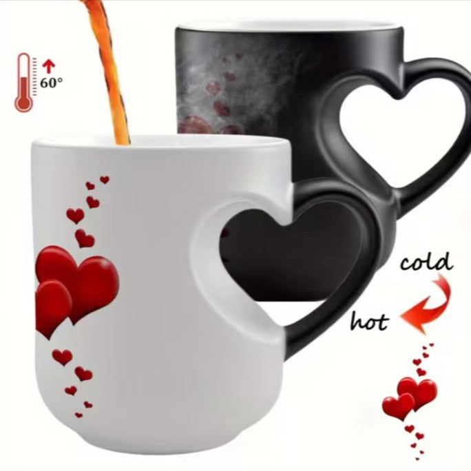 📢📢50 % popust!!! ⏰ Valentinova keramična skodelica v obliki srca, ki spreminja barvo💝✨