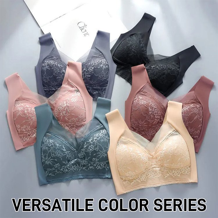 【30%OFF】🔥【4 darabos】👙【40-110 KG】Kényelmes varrat nélküli csipke melltartó