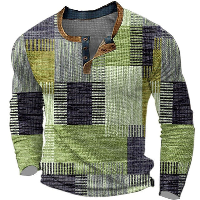 【S-4XL】Męska, jesienna, nowa, wygodna, długorękawa koszula z nadrukiem