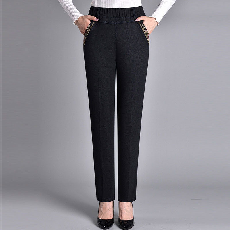 【30% OFF】🔥🔥【XL-5XL】Toamna 2025, blugi casual, drepti, elastici, pentru femei