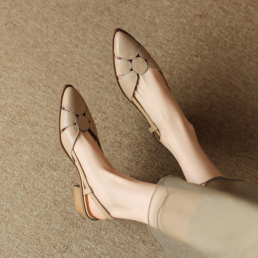 ✨🔥👡【Cantitate limitată】 Sandale de damă 2025, vârf ascuțit, lucrate manual din piele naturală anti-alunecare moale la modă și versatile