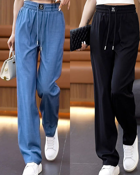 ❤️【S-3XL】【40-100 kg】2025 nowe wysokiej jakości miękkie, Dżinsy z wysokim stanem i szerokimi nogawkami typu Ice Silk