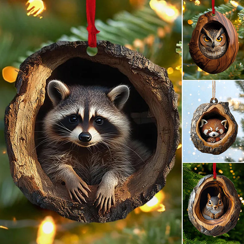 🎁【10 darab】🎄Critter karácsonyfadísz. Függő dekoráció kis állatoknak,2D síknyomtatott akril kis medál