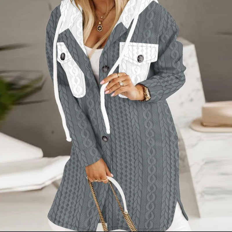 【Sezonski popust -47%🔥🔥】Ženska jopa s kapuco, izolirana in v večjih velikostih