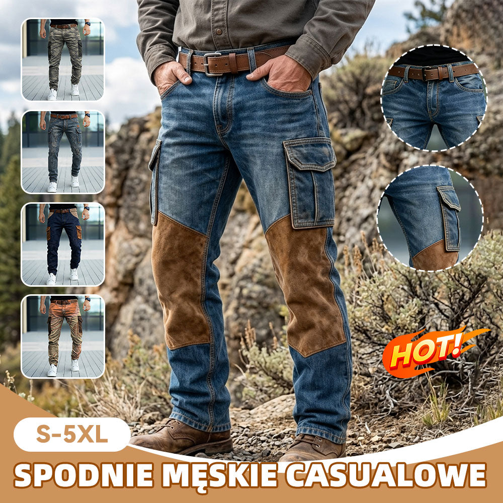 Nowe spodnie bojówki retro, spodnie męskie w stylu punk, gorąco sprzedające się.
