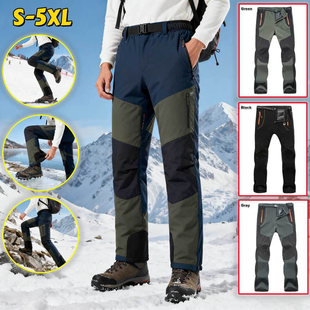 【💥Visoka kakovost】【S-5XL】Moške pohodniške hlače, mehke, vodoodporne, odporne proti vetru, zračne, tople in debele, iz flisa za aktivnosti na prostem.
