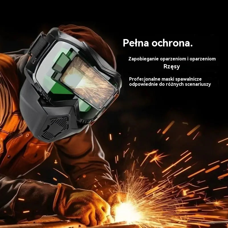 🔥【Zniżka 50%】😎W pełni automatyczny hełm spawalniczy z funkcją zmiany światła, mocowany na głowie, wygodna, przewietrzająca i odporna na parowanie.