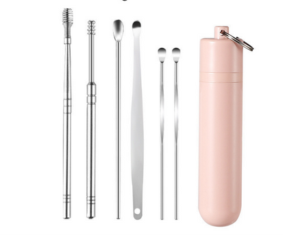 👂6 darabos fülzsír-eltávolító eszközkészlet tárolócsővel | Teljes fülápoló készlet – 6 az 1-ben eszközök! 👂