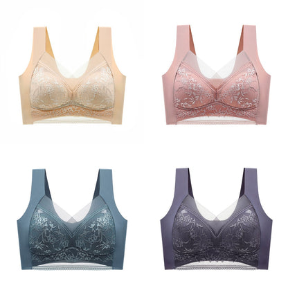 【30%OFF】🔥【4 darabos】👙【40-110 KG】Kényelmes varrat nélküli csipke melltartó