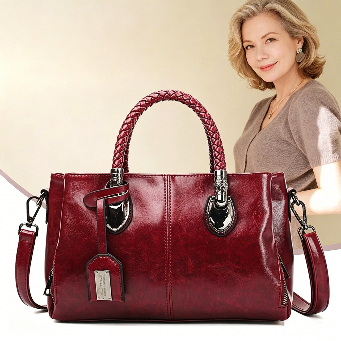 【Nowość】Damska skórzana torebka w stylu retro · Miękka i elegancka, do ręki lub na ramię · 50% zniżki + darmowa dostawa