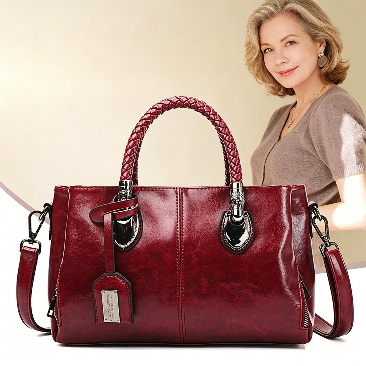 【Nowość】Damska skórzana torebka w stylu retro · Miękka i elegancka, do ręki lub na ramię · 50% zniżki + darmowa dostawa