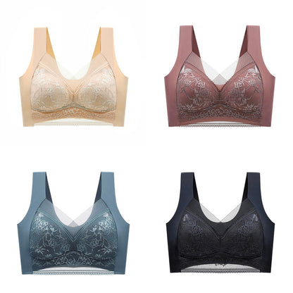 【30%OFF】🔥【4 darabos】👙【40-110 KG】Kényelmes varrat nélküli csipke melltartó