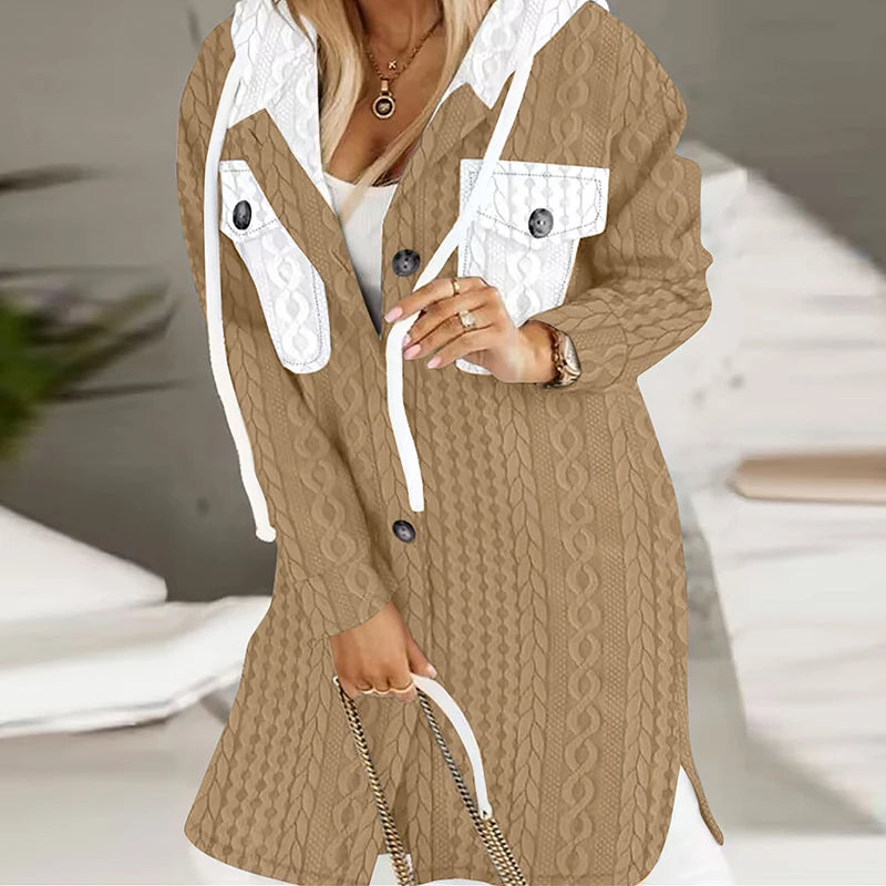 【Sezonski popust -47%🔥🔥】Ženska jopa s kapuco, izolirana in v večjih velikostih