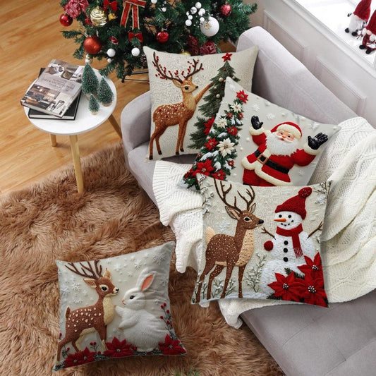 🔥【4 darabos szett】🎅Karácsonyi akció 49% kedvezménnyel🎄Karácsonyi témájú párnahuzatok