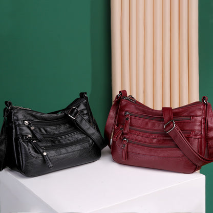 Modna torba na ramię z miękkiej skóry o dużej pojemności