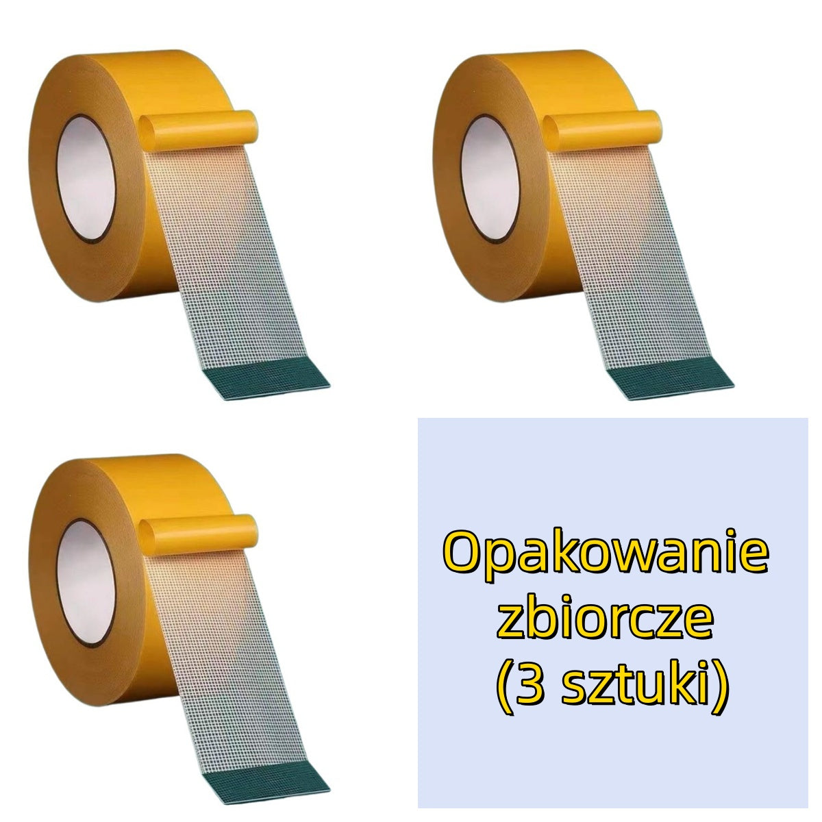 👍【10 metrów】Opakowanie zbiorcze (3 sztuki)👍 Wielofunkcyjna dwustronna taśma siatkowa, mocna przyczepność bez pozostawiania śladów