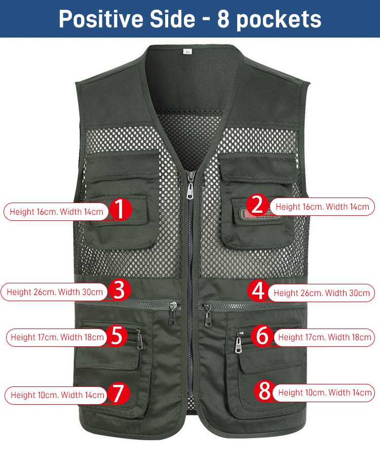 🔥🔥Funkcjonalna kamizelka z wieloma kieszeniami【XL-4XL】