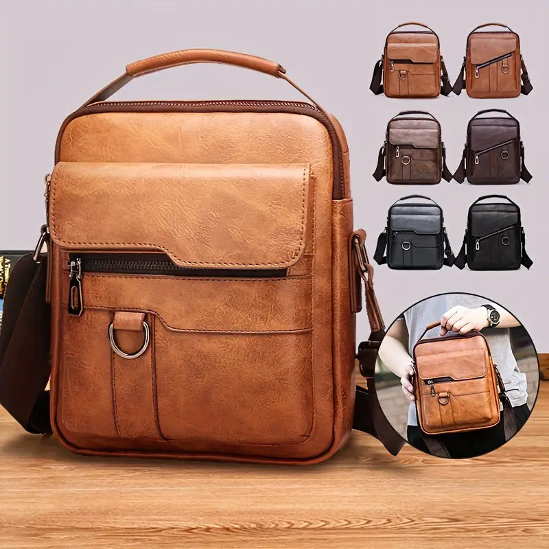 👜 50% zniżki🔥 Stylowa, codzienna męska torba ze skóry naturalnej o dużej pojemności ✅️Płatność przy odbiorze
