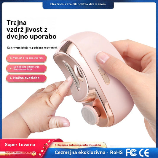 ✨Pametni električni ščipalnik za nohte s funkcijo proti uščipnjenju, brušenja nohtov, osvetlitve in poliranja