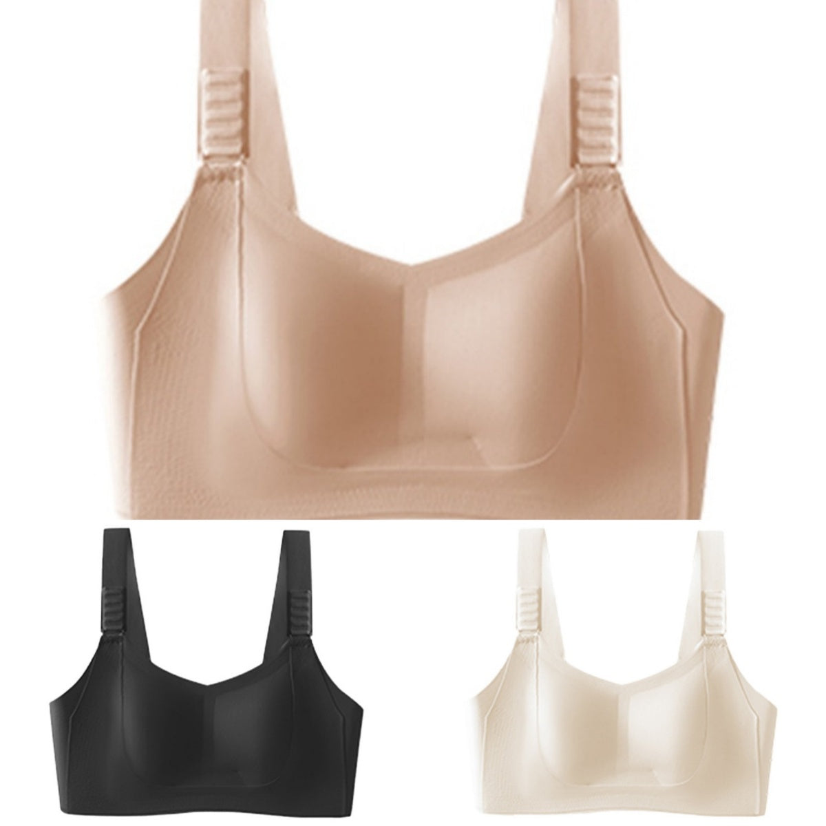 Najlepiej sprzedający się, letni, cienki, bezszwowy, niewidoczny biustonosz push-up dla większych biustów