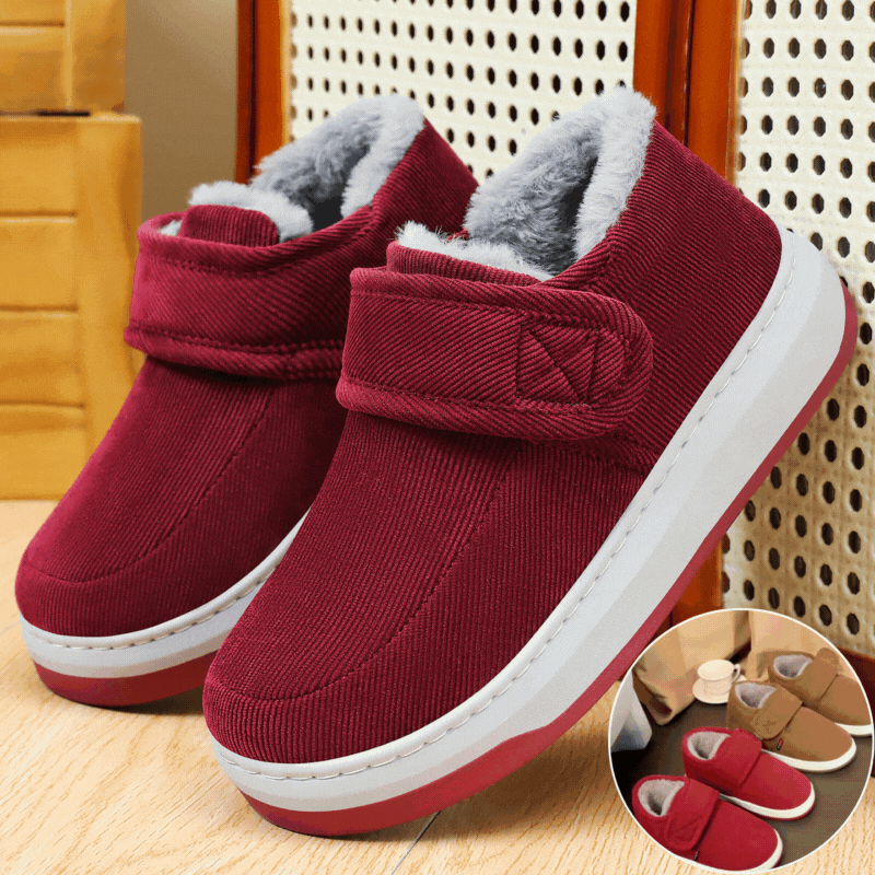 🔥❤❄Téli pamut papucsok időseknek, meleg pamutcipő polár béléssel középkorúaknak és időseknek kültéri viseletre