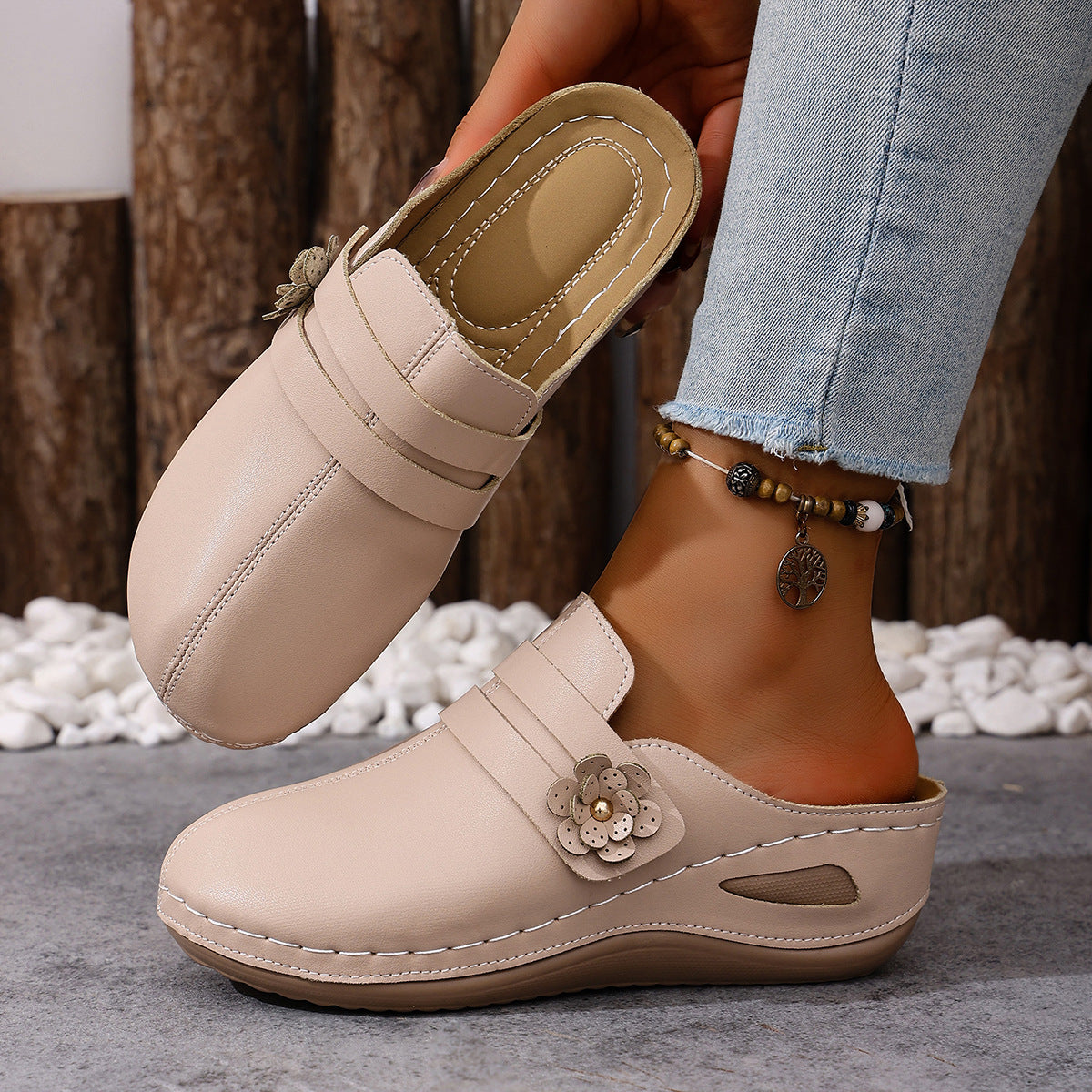 🔥🎉Wysokiej jakości buty damskie, miękka i wygodna podeszwa, wzór retro kwiatowy.