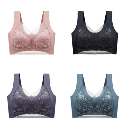【30%OFF】🔥【4 darabos】👙【40-110 KG】Kényelmes varrat nélküli csipke melltartó