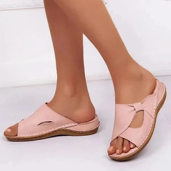 ✨👡【Wyprzedaż letnia】🔥🌈【35-43】Nowe letnie modne wygodne damskie skórzane sandały domowe kapcie na zewnątrz