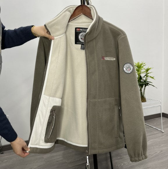 Chaqueta de Terciopelo Grueso de Lana para Hombre, Talla Grande, Cálida y Cómoda para Otoño e Invierno【40% de Descuento】