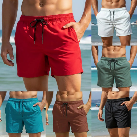 🌞【S-5XL】🌴Męskie, elastyczne spodnie plażowe w jednolitym kolorze – sportowe i codzienne; szybkoschnące, przewiewne i wygodne.