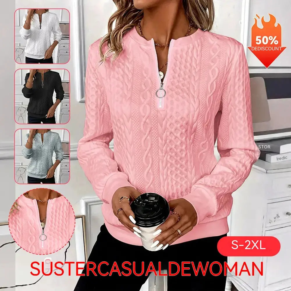 🎀🎀【S-2XL】 Nowy jesienny i zimowy sweter damski zapinany na zamek