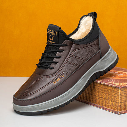 ⛄🔥【39-45】Zapatos deportivos casuales de invierno 2026 para hombre, nuevos, de cuero genuino, impermeables, con suela suave de terciopelo