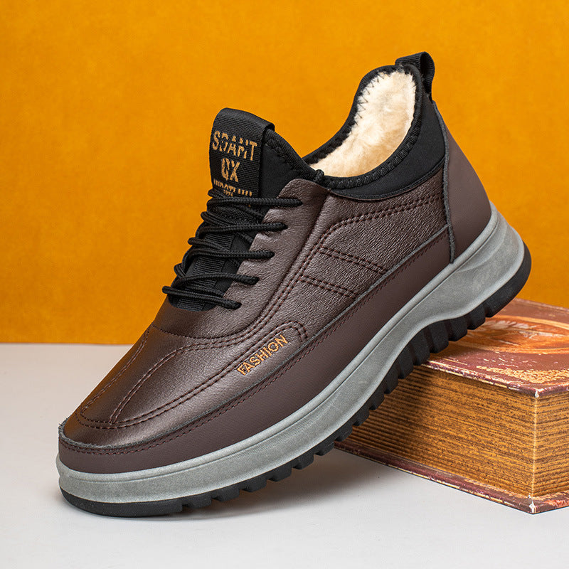 ⛄🔥【39-45】Zapatos deportivos casuales de invierno 2026 para hombre, nuevos, de cuero genuino, impermeables, con suela suave de terciopelo