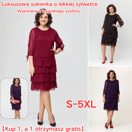 🏆【S-5XL】💃 Luksusowa sukienka o lekkiej sylwetce, wykonana z wygodnego szyfonu.