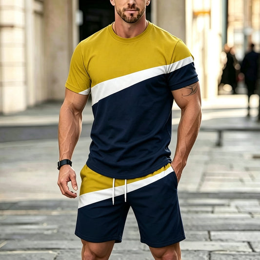 ✨XXS-6XL【Płatność przy odbiorze】Męski letni komplet sportowy 2-częściowy – wygodna koszulka z krótkim rękawem i szorty do noszenia na co dzień oraz w domu