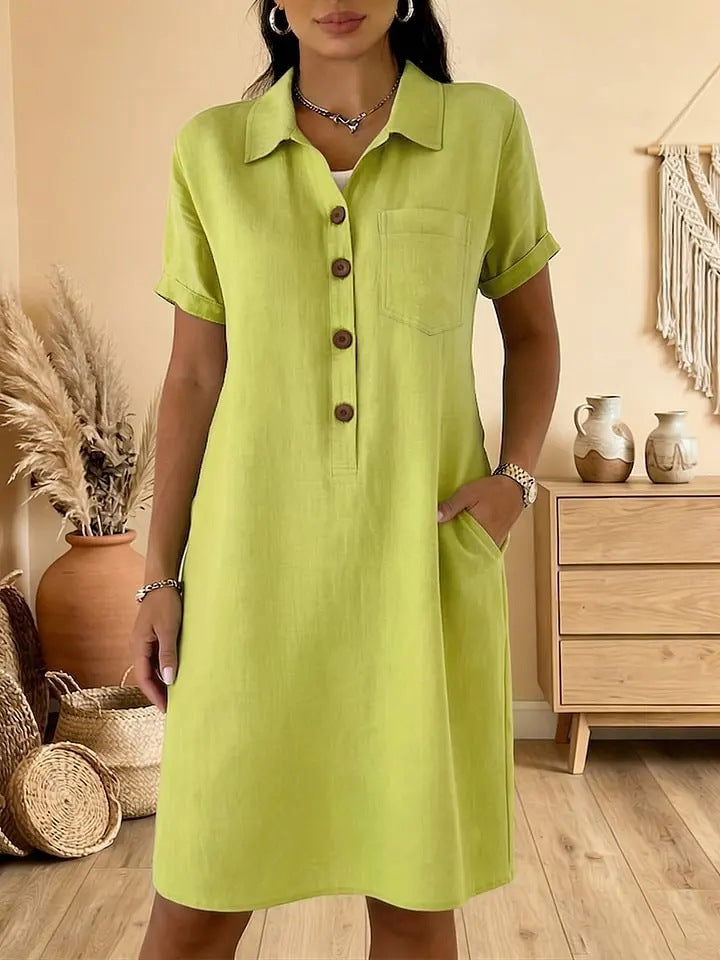 ⏳ Oferta ograniczona czasowo! ⏰🍋【S-3XL】Damska bawełniana sukienka z kieszeniami