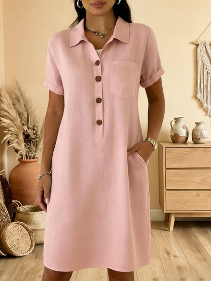 ⏳ Oferta ograniczona czasowo! ⏰🍋【S-3XL】Damska bawełniana sukienka z kieszeniami