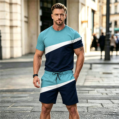 ✨XXS-6XL【Płatność przy odbiorze】Męski letni komplet sportowy 2-częściowy – wygodna koszulka z krótkim rękawem i szorty do noszenia na co dzień oraz w domu