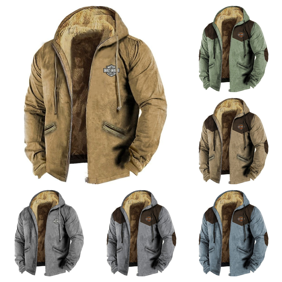 👍🧥[M-5XL] Chaqueta suelta de terciopelo grueso para hombre, otoño e invierno