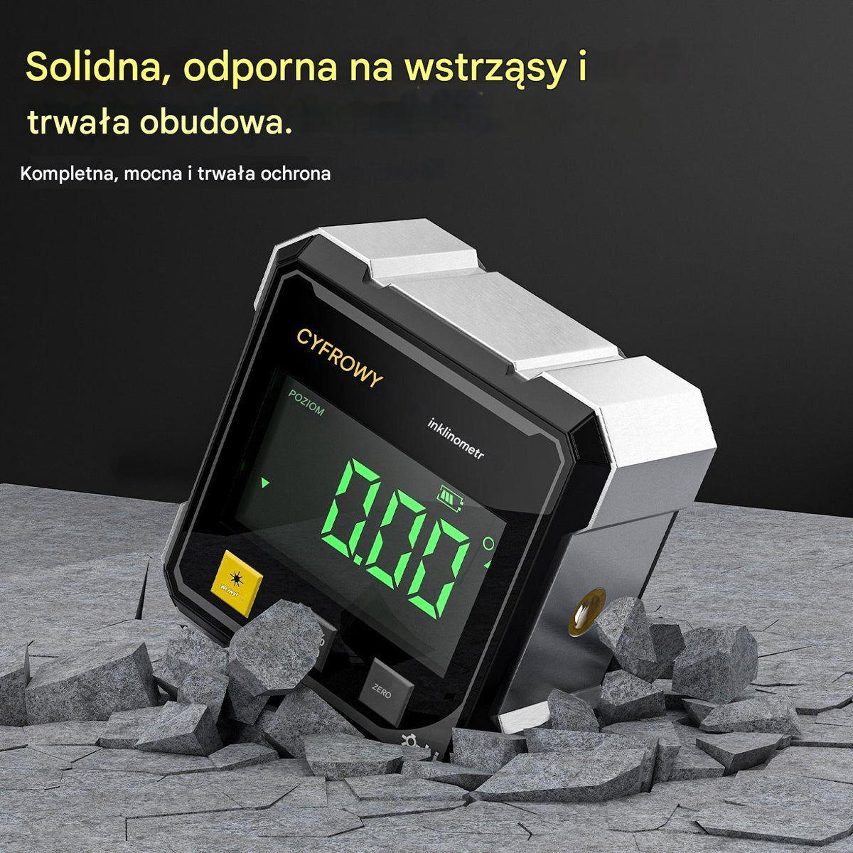 【📢📢Najniższa cena przez ograniczony czas!!! 💥】Czterostronna magnetyczna, dwustronna elektroniczna poziomica laserowa