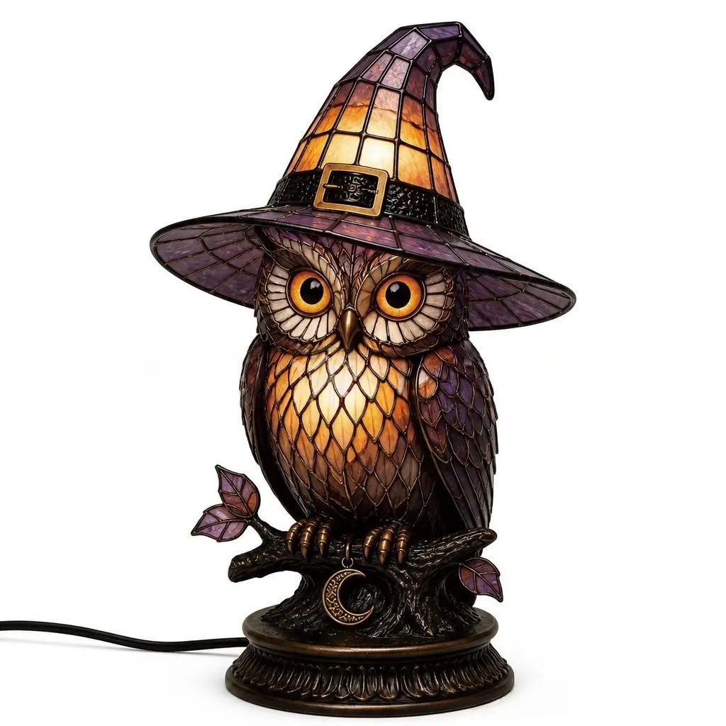 🧙‍♀️✨Lampa w kształcie kapelusza czarownicy, ozdoba z żywicy, ozdoba na biurko, lampa stołowa