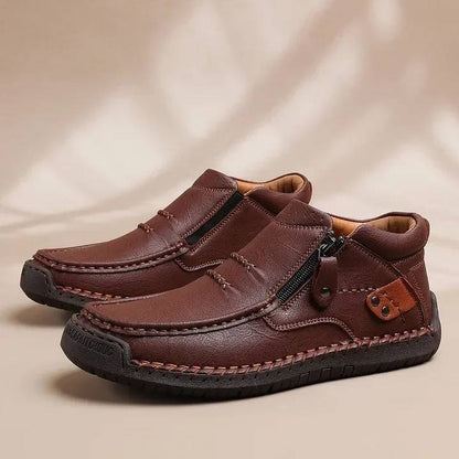 👞🛒 Męskie, ręcznie robione, skórzane, wsuwane buty do jazdy samochodem – szeroki nosek, wsparcie łuku stopy