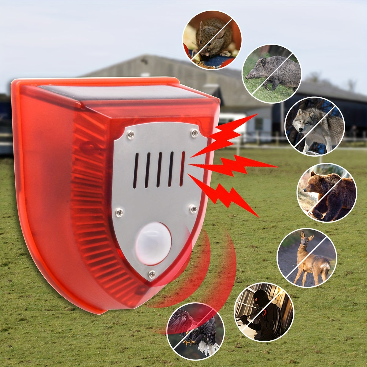 【🔥kup 1 otrzymaj 1 za darmo】📣Uniwersalny alarm dźwiękowy i świetlny odstraszający ptaki na energię słoneczną do sadów, stawów rybnych i pól ryżowych