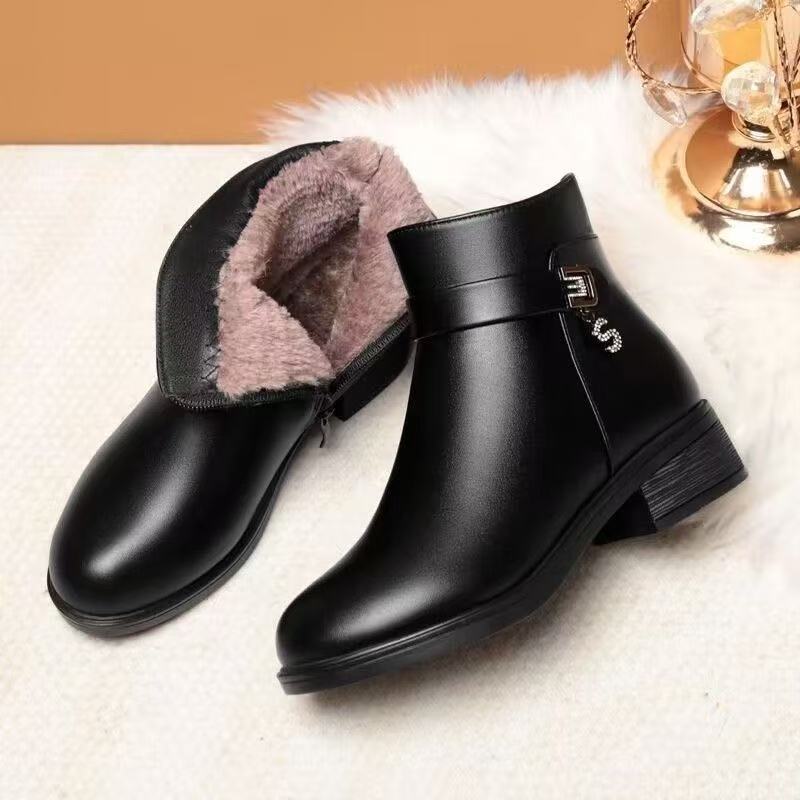 👢【35-41】Botines de mujer de moda, botines de tacón bajo, nuevo estilo otoño e invierno